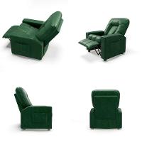 Poltrona Do Papai Reclinável Sala De Cinema Pequim Manual Pu Verde G23 - Gran Belo