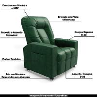 Poltrona Do Papai Reclinável Sala De Cinema Pequim Manual Pu Verde G23 - Gran Belo - 7