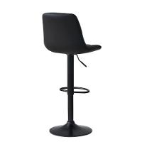 Banqueta Alta Elegance Estofada Com Base Giratória E Regulagem De Altura - Preto - 4