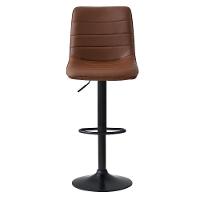 Kit 8 Banqueta Alta Estilo Estofada Com Base Giratória E Regulagem De Altura - Marrom - 7