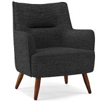 Kit 02 Poltronas Fixa Pés De Madeira Linho Chumbo D-465 - 7