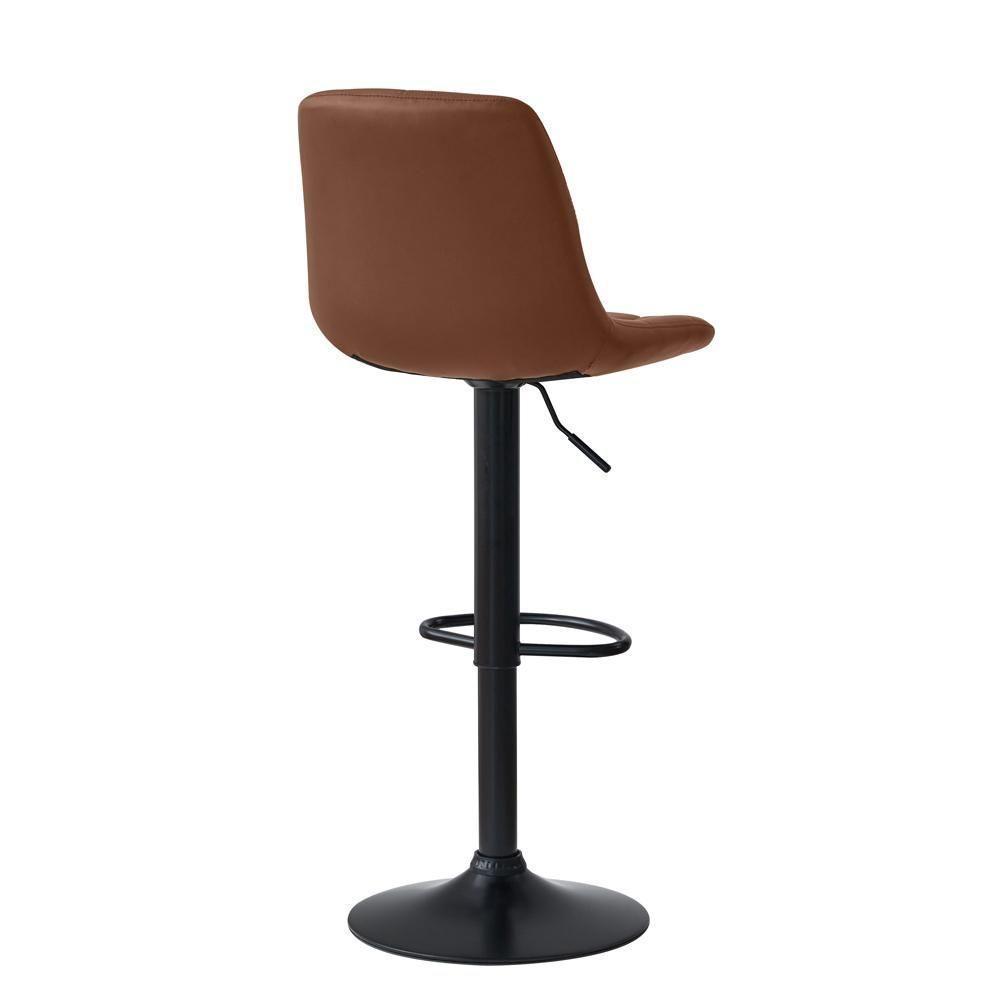 Kit 8 Banqueta Alta Elegance Estofada Com Base Giratória E Regulagem De Altura - Marrom - 6