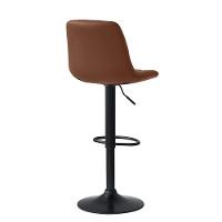 Kit 6 Banqueta Alta Elegance Estofada Com Base Giratória E Regulagem De Altura - Marrom - 2