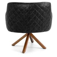 Poltrona Base Giratória Linho Cinza D-315 Corano Preto - 3