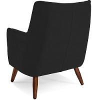 Kit 02 Poltronas Fixa Pés De Madeira Veludo Preto C-300