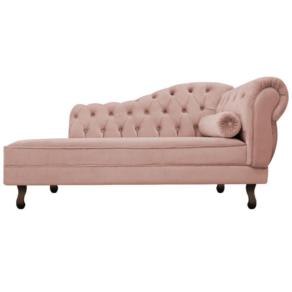 Kit Diva Recamier Diana 130Cm Lado Esquerdo E 02 Poltronas Classic Suede Rosê - 4