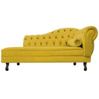 Kit Diva Recamier Diana 140Cm Lado Esquerdo E 02 Poltronas Classic Suede Amarelo