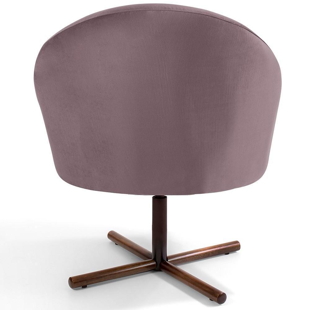 Kit 02 Poltronas Rafa D02 Veludo Rosê C-305 - 3