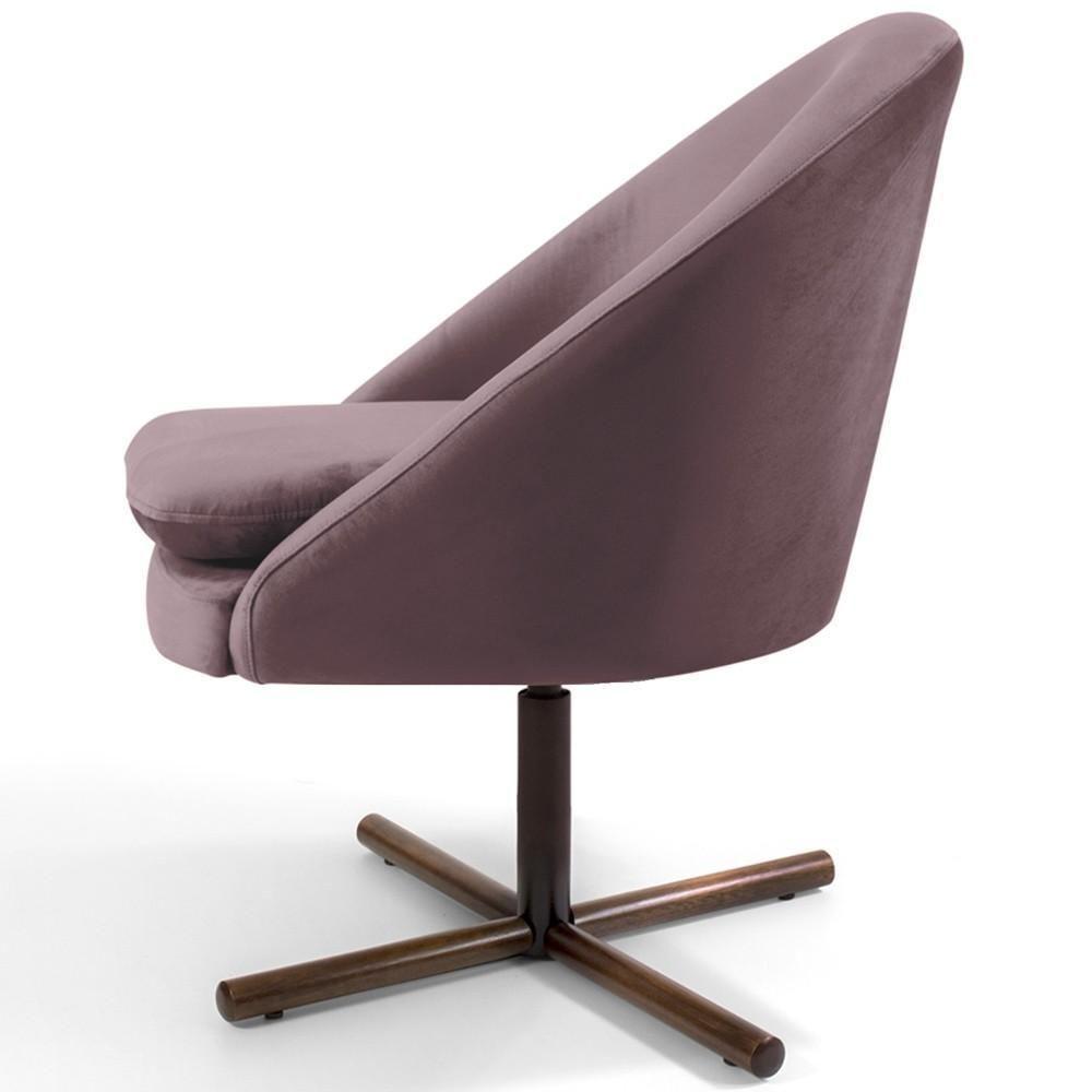 Kit 02 Poltronas Rafa D02 Veludo Rosê C-305 - 5