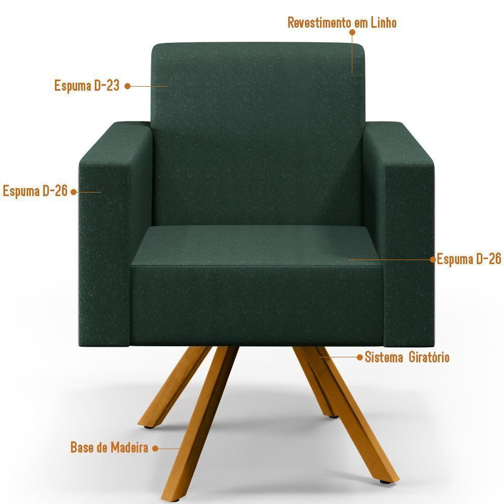 Kit 02 Poltronas Helô L02 Verde Musgo - 8