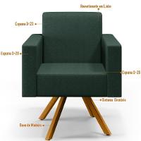 Kit 02 Poltronas Helô L02 Verde Musgo - 8