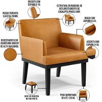 Kit 03 Poltronas Base Preto Beatriz W01 Couríssimo Whisky - 8