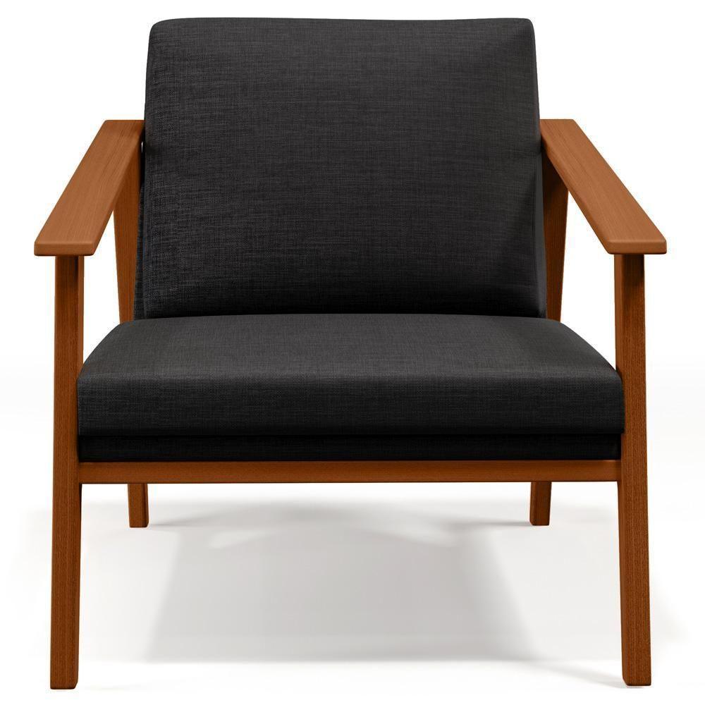 Kit 02 Poltronas Para Sala De Estar Petra B04 Linho Chumbo - 6