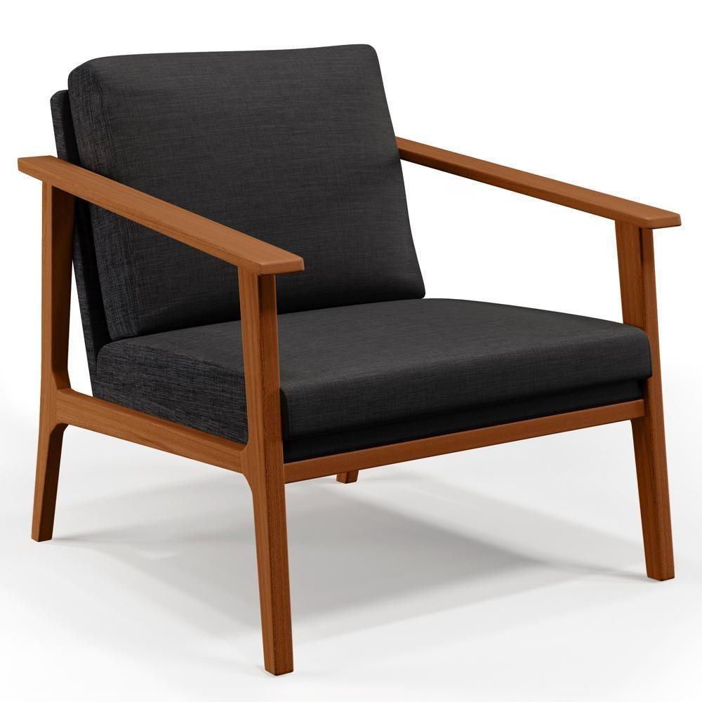 Kit 02 Poltronas Para Sala De Estar Petra B04 Linho Chumbo - 7