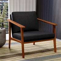 Kit 02 Poltronas Para Sala De Estar Petra B04 Linho Chumbo - 8