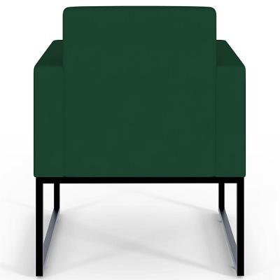 Kit 3 Poltronas Helô L02 Base Fixa Metal Suede Verde Musgo Lyam Decor