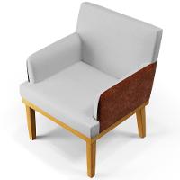 Kit 03 Poltronas Beatriz W01 Linho Cinza Camel - 10