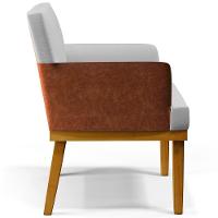 Kit 03 Poltronas Beatriz W01 Linho Cinza Camel - 13