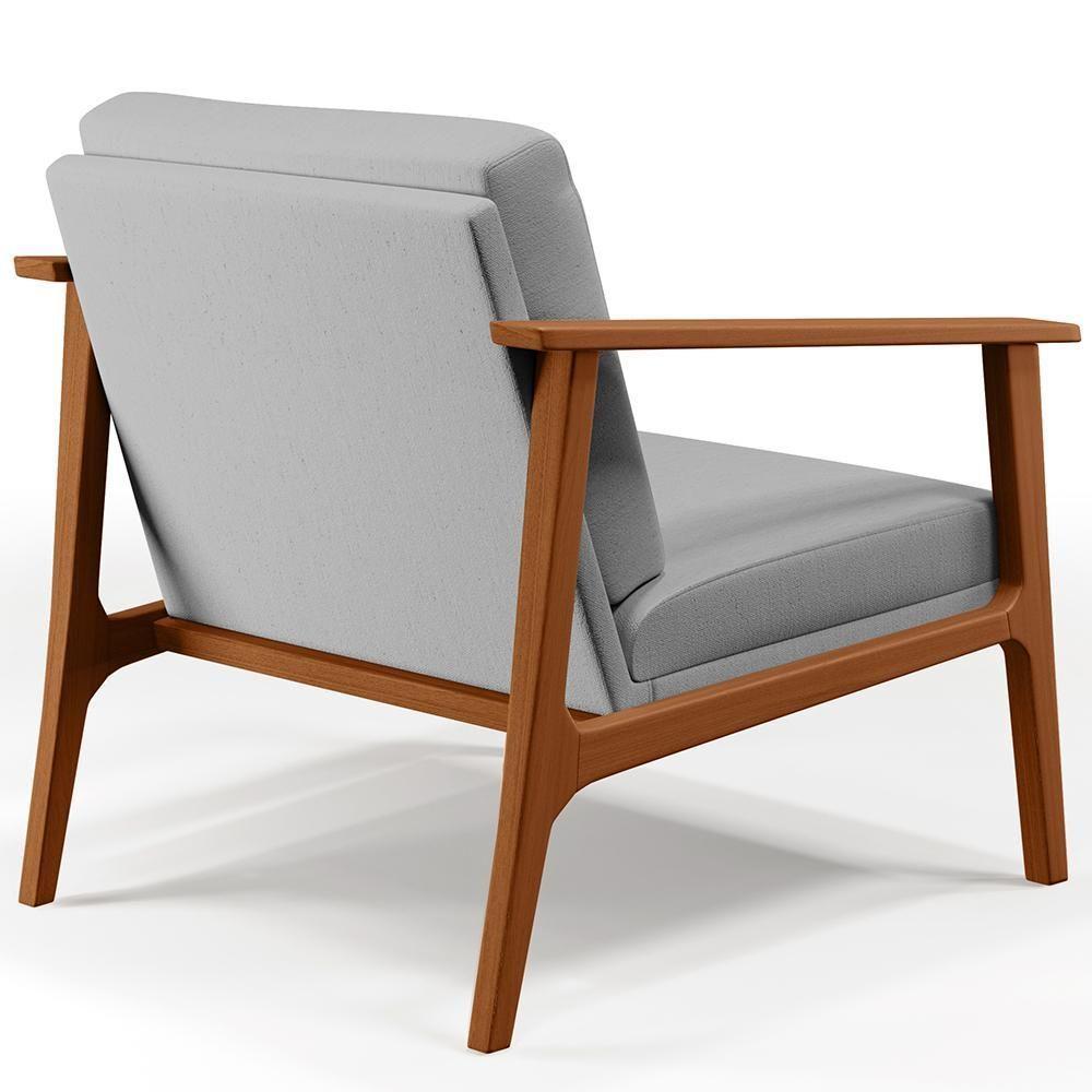 Kit 02 Poltronas Para Sala De Estar Petra B04 Linho Cinza - 7