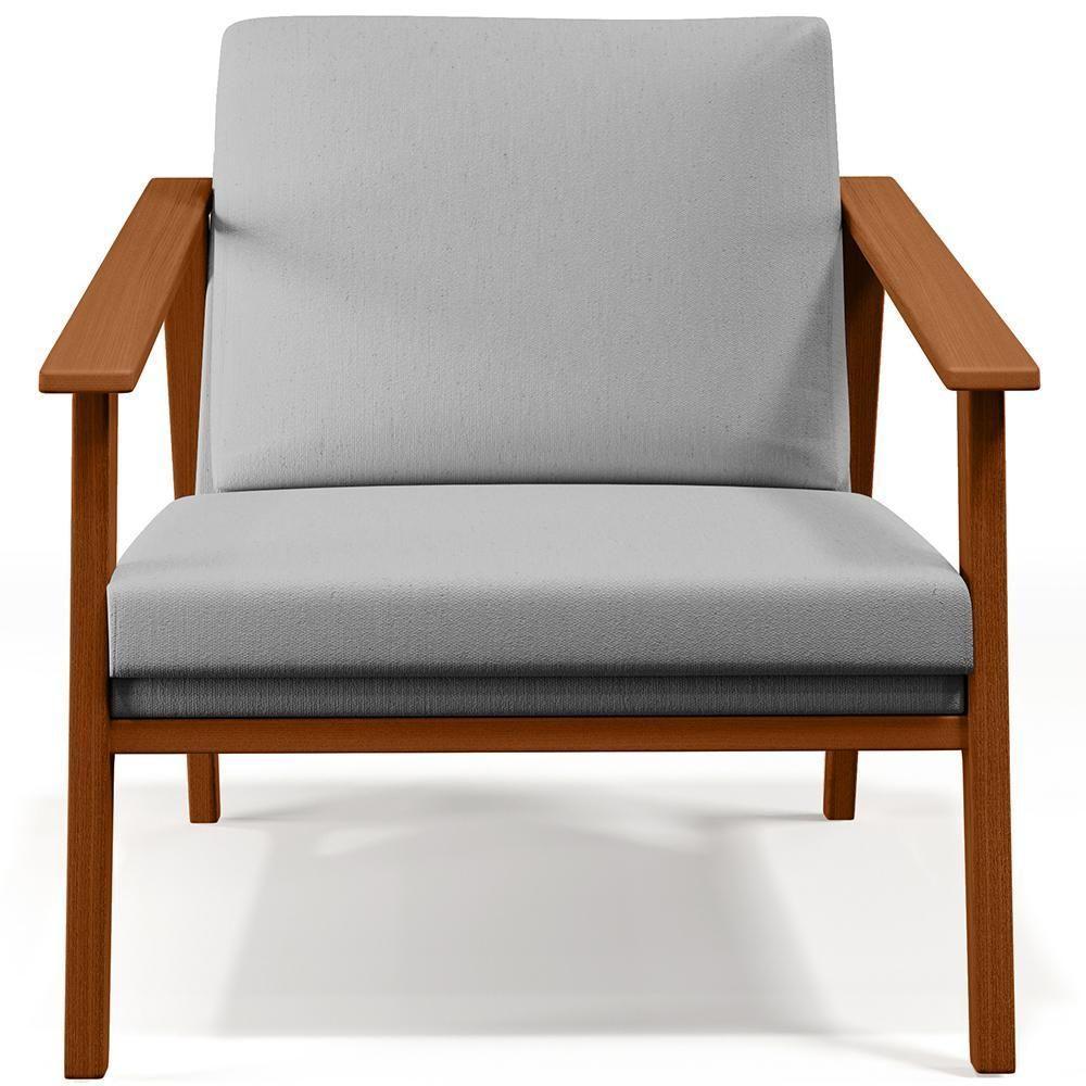 Kit 02 Poltronas Para Sala De Estar Petra B04 Linho Cinza - 9