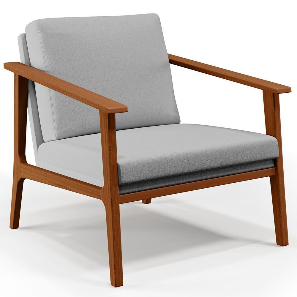 Kit 02 Poltronas Para Sala De Estar Petra B04 Linho Cinza - 10