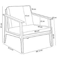 Kit 02 Poltronas Para Sala De Estar Petra B04 Linho Cinza - 5
