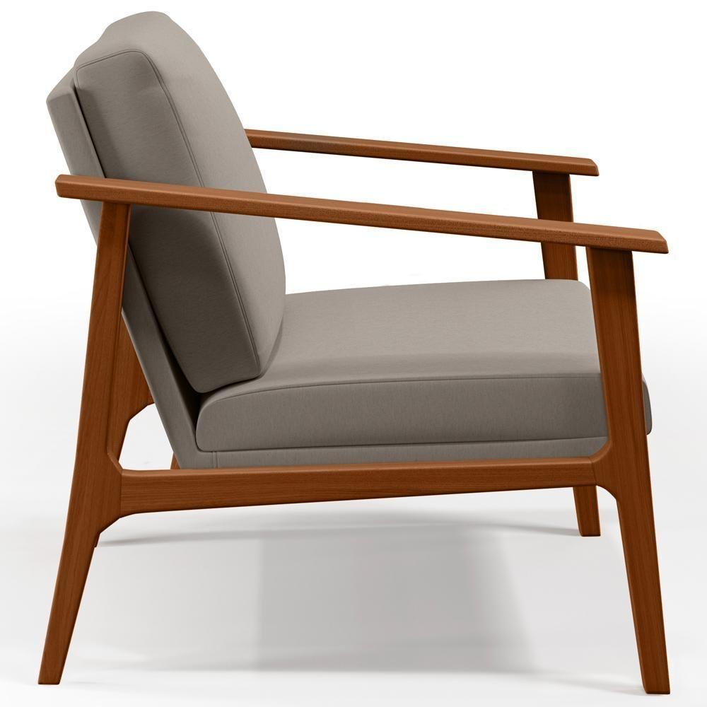 Kit 02 Poltronas Para Sala De Estar Petra B04 Linho Bege - 5