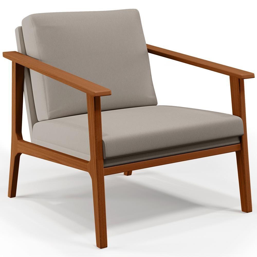 Kit 02 Poltronas Para Sala De Estar Petra B04 Linho Bege - 7