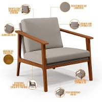 Kit 02 Poltronas Para Sala De Estar Petra B04 Linho Bege - 2