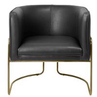 Kit 02 Poltronas Base De Aço Bronze Corano Preto Fosco B-97 - 5