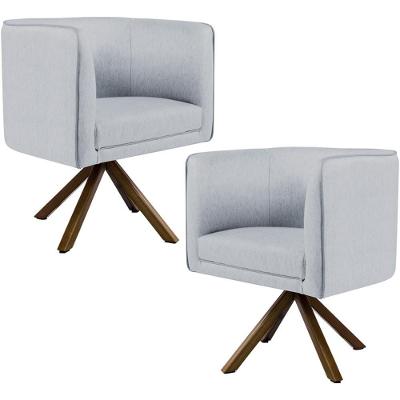 Kit 2 Poltronas Betina D02 Giratória Cinza Lyam Decor