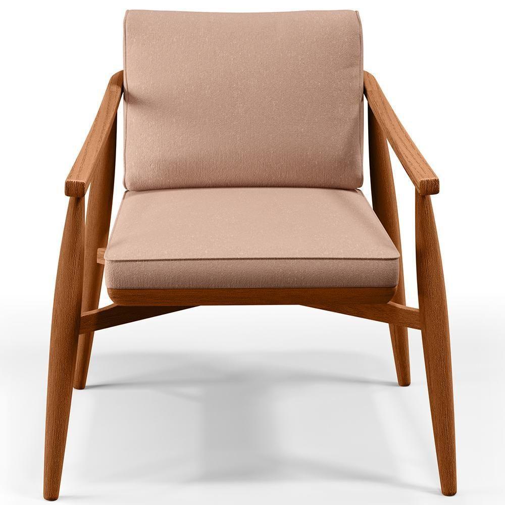 Poltrona Com Cintas De Corano Linho Rosê - 7