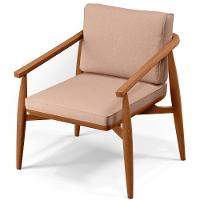 Poltrona Com Cintas De Corano Linho Rosê