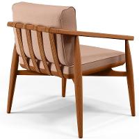 Poltrona Com Cintas De Corano Linho Rosê - 6