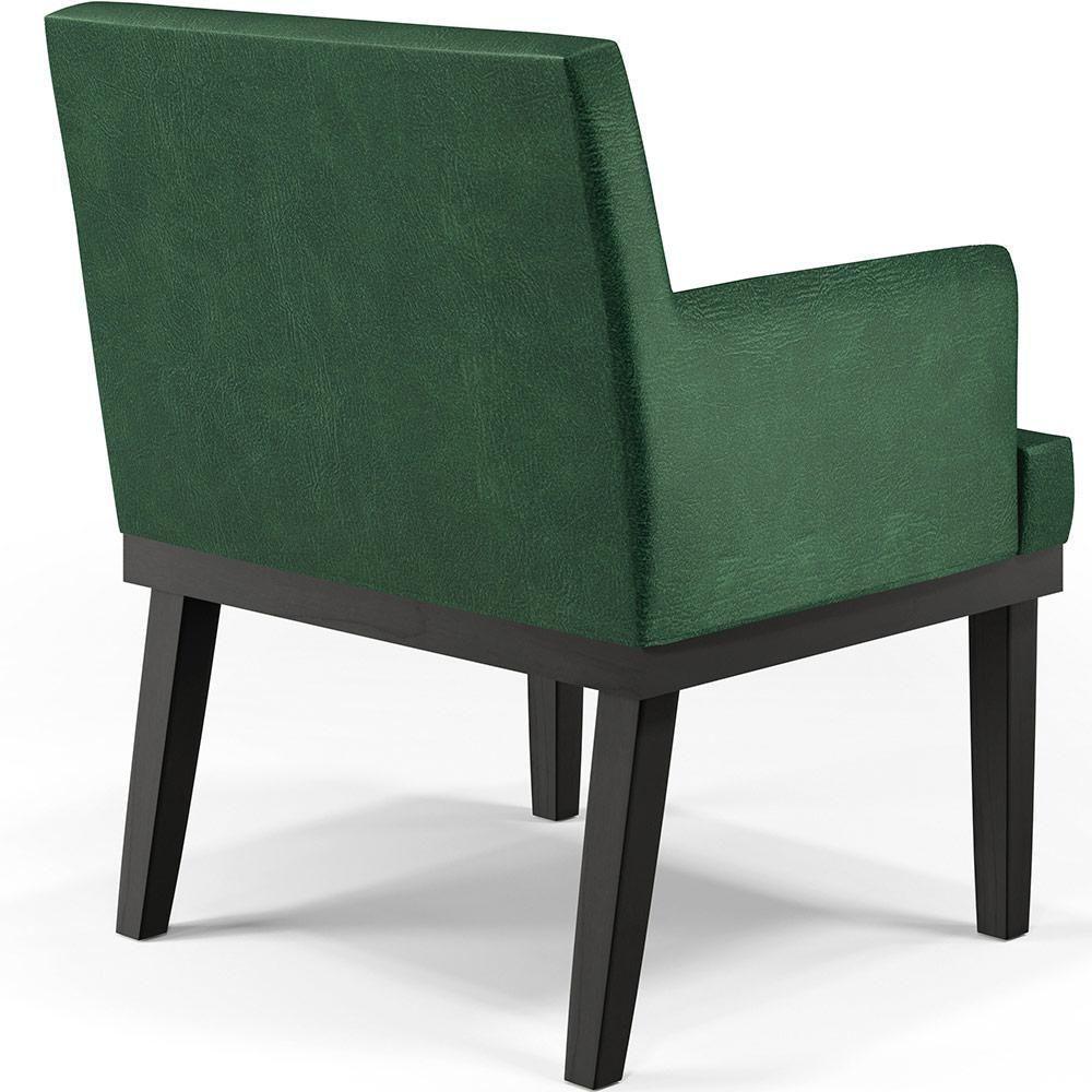 Kit 03 Poltronas Base Preto Beatriz W01 Facto Verde Musgo - 3