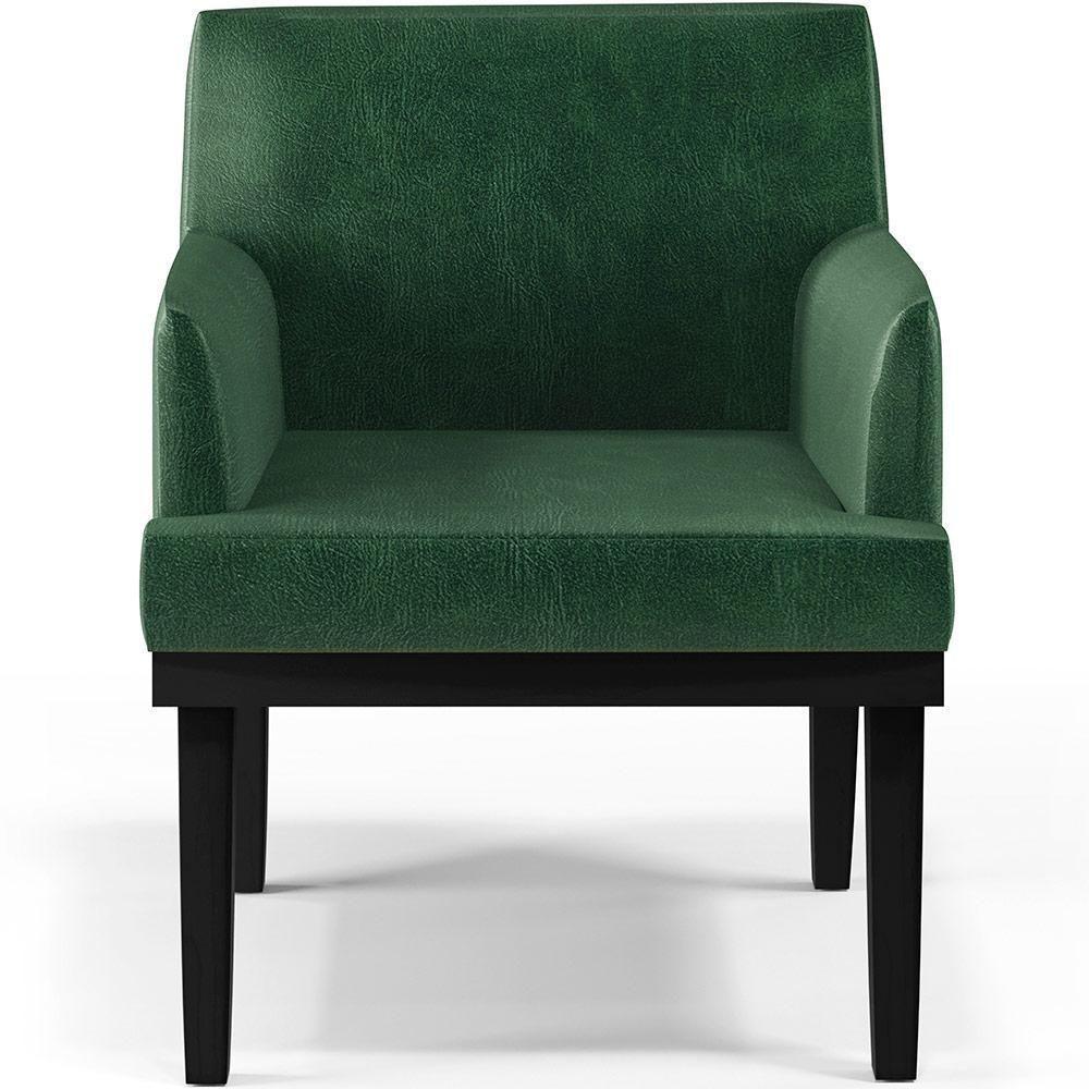 Kit 03 Poltronas Base Preto Beatriz W01 Facto Verde Musgo - 7