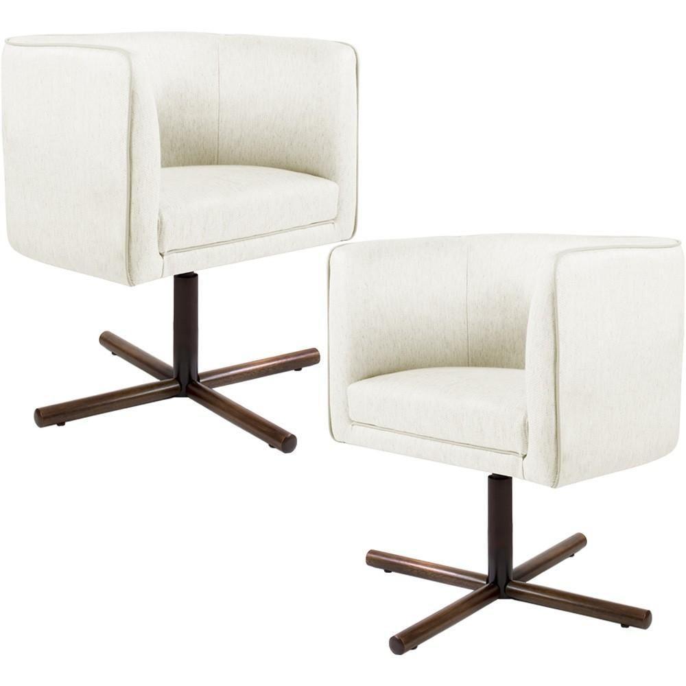 Kit 02 Poltronas Betina D02 Veludo Bege C-309 - 1