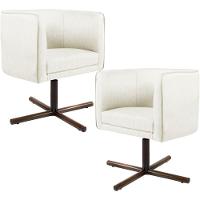 Kit 02 Poltronas Betina D02 Veludo Bege C-309 - 1