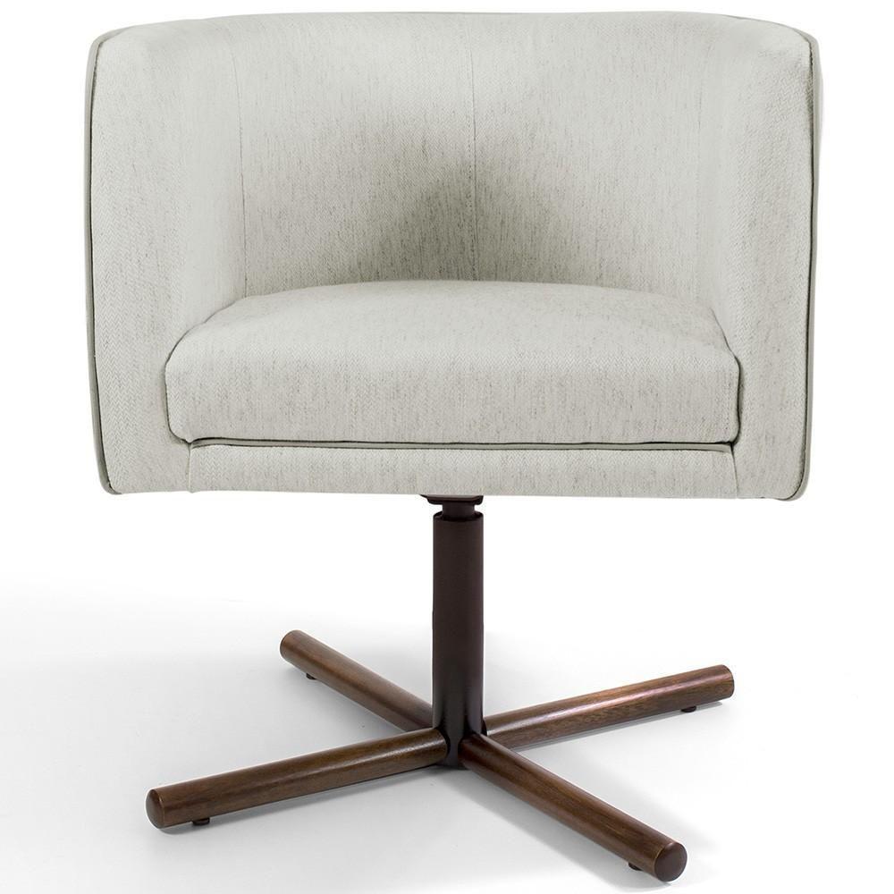 Kit 02 Poltronas Giratória Base X Betina D02 Bege C-107 - 4