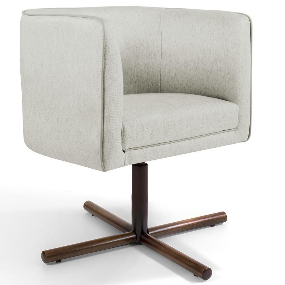 Kit 02 Poltronas Giratória Base X Betina D02 Bege C-107 - 5