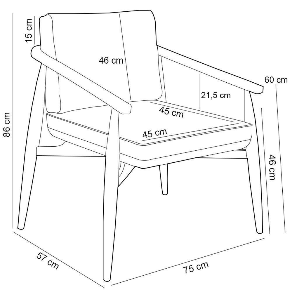 Poltrona Com Cintas De Corano Linho Cru - 3