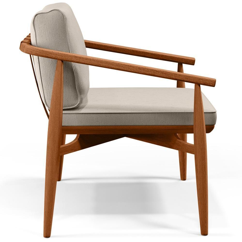 Poltrona Com Cintas De Corano Linho Cru - 7