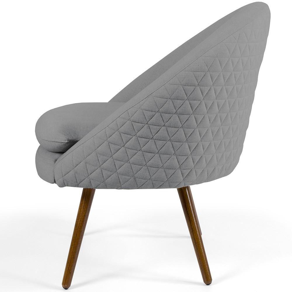 Poltrona Fixa Pés Palito Rafa Tressê Linho Cinza C-416 - 7