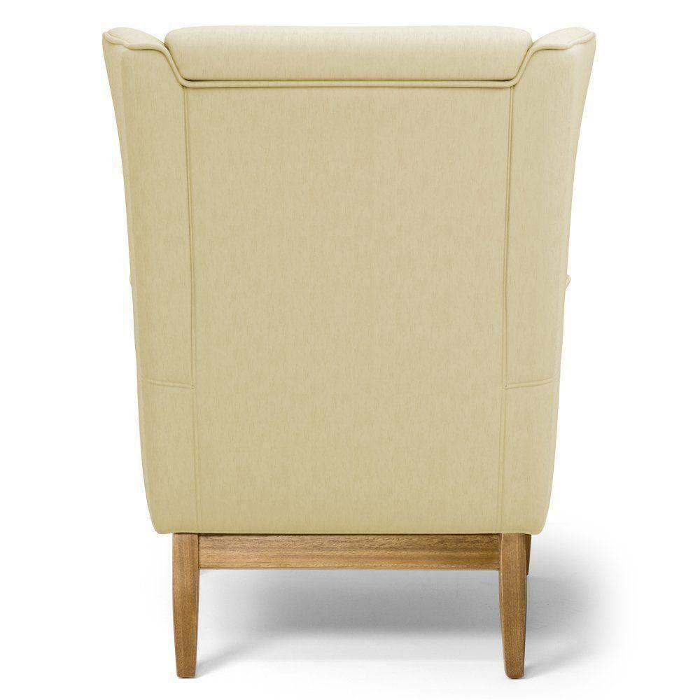 Kit 02 Poltronas Milena D02 Base De Madeira Bege C-26 - 2