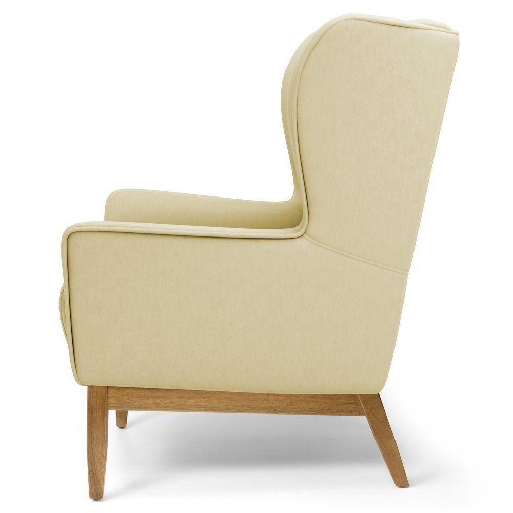 Kit 02 Poltronas Milena D02 Base De Madeira Bege C-26 - 4