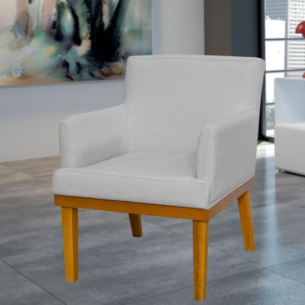 Kit 02 Poltronas Beatriz W01 Linho Cinza - 6