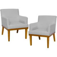 Kit 02 Poltronas Beatriz W01 Linho Cinza - 1