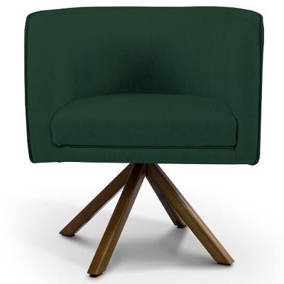 Poltrona Giratória Betina D02 C-117 Linho Verde Lyam Decor