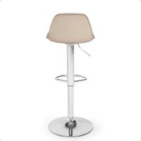 Kit 2 Banqueta Alta Leda Estofada Com Base Giratória E Regulagem De Altura - Nude - 8