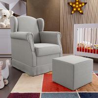 Poltrona Com Balanço E Puff Elisa P02 Facto Cinza - 8